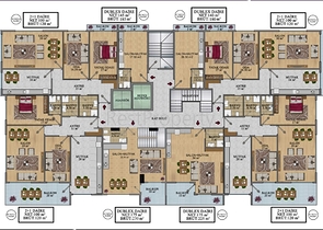 شقق عائلية ضمن مجمع خمس نجوم في مهموتلار / الانيا 
