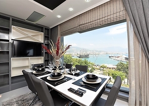 اطلالة بحر وميناء  مباشرة - شقة 3 غرف وصالة - بناء حديث - مركز الانيا 