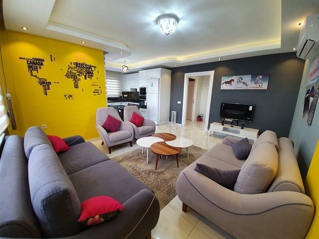 تصميم مميز - شقة مفروشة - ضمن مجمع فاخر في مهموتلار/ الانيا 