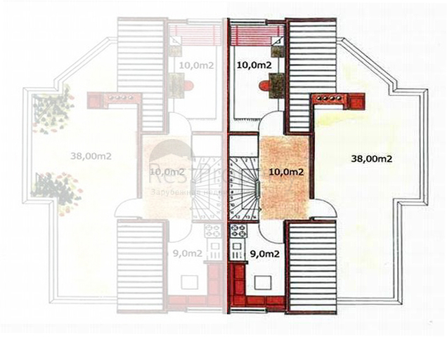فيلا منفصلة 3 + 1 مع الأثاث في لارا أنطاليا