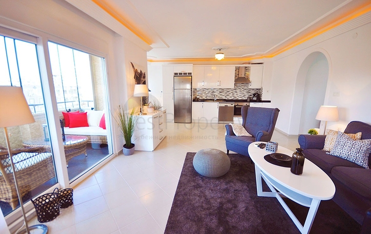 شقة عائلية واسعة - مع الاثاث - تصميم 2 غرفة وصالة - مهموتلار / الانيا 