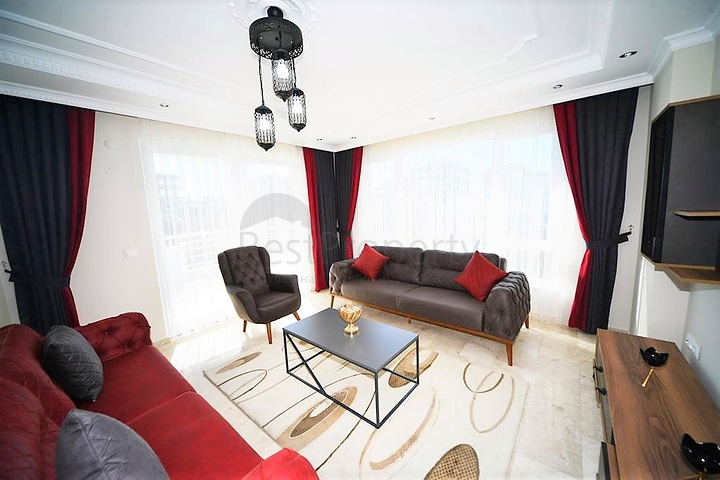 شقة مفروشة - تصميم 2 غرفة وصالة - ضمن مجمع سكني - مهموتلار / الانيا 