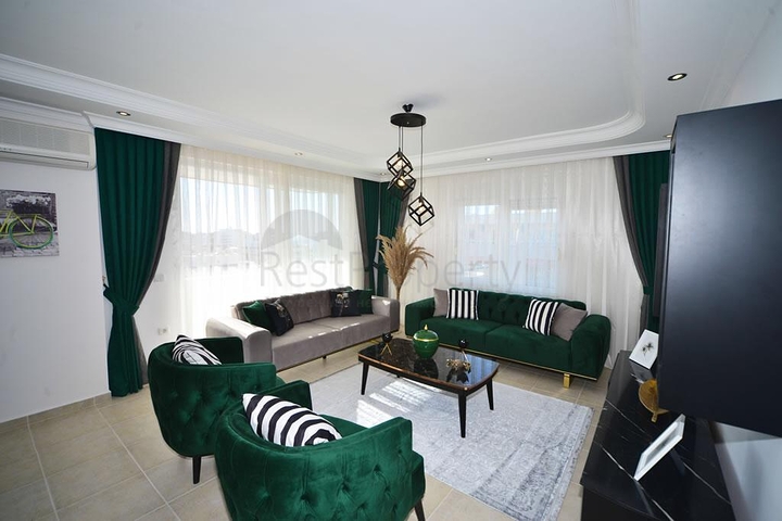 شقة غرفتين وصالة - فرش فاخر -ضمن مجمع سكني - في مهموتلار / الانيا 