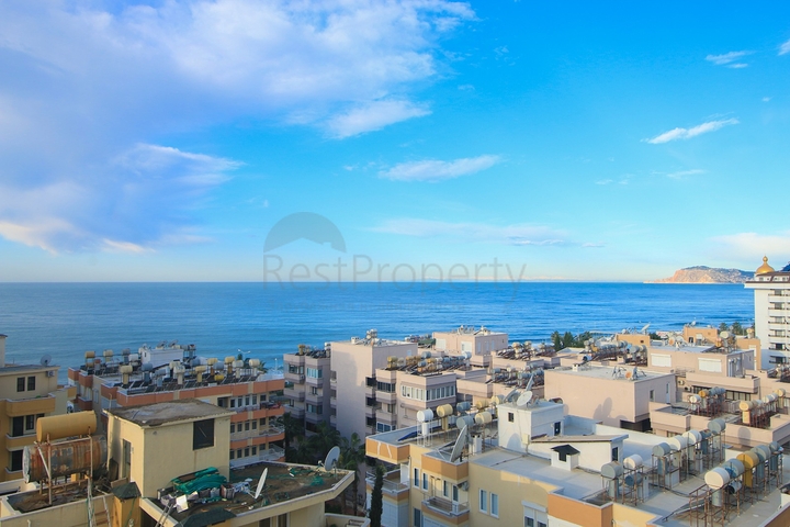 اطلالة بحر - شقة 4 غرف وصالة - في مهموتلار / الانيا 