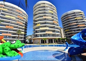 مجمع بخدمات 5 نجوم - شقة تصميم 1+1 - في منطقة جيكجلي الراقية / الانيا 