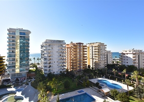 اطلالة بحر - شقة غرفتين وصالة -ضمن مجمع سكني / مهموتلار / الانيا 