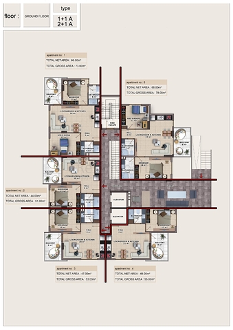 بالاقساط وبدون فوائد - مجمع سكني قيد الانشاء - جانب البحر - في مهموتلار / الانيا 