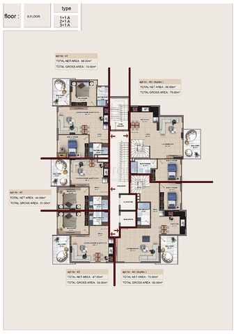 بالاقساط وبدون فوائد - مجمع سكني قيد الانشاء - جانب البحر - في مهموتلار / الانيا 