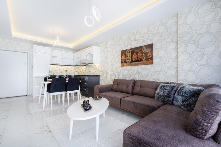 مجمع بخدمات 5 نجوم - شقة غرفة وصالة - مفروشة - قريبة من البحر - في مهموتلار / الانيا 