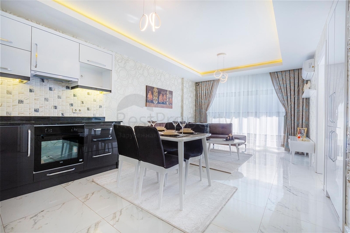 مجمع بخدمات 5 نجوم - شقة غرفة وصالة - مفروشة - قريبة من البحر - في مهموتلار / الانيا 