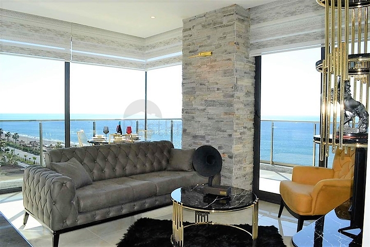 اطلالة بحر مباشرة - مجمع فاخر - غرفتين وصالة مفروشة / مهموتلار / الانيا 