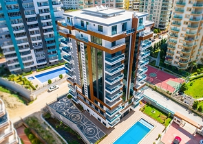 مجمع سكني فاخر - شقة 2 غرفة وصالة - فرش حديث - في مهموتلار / الانيا 