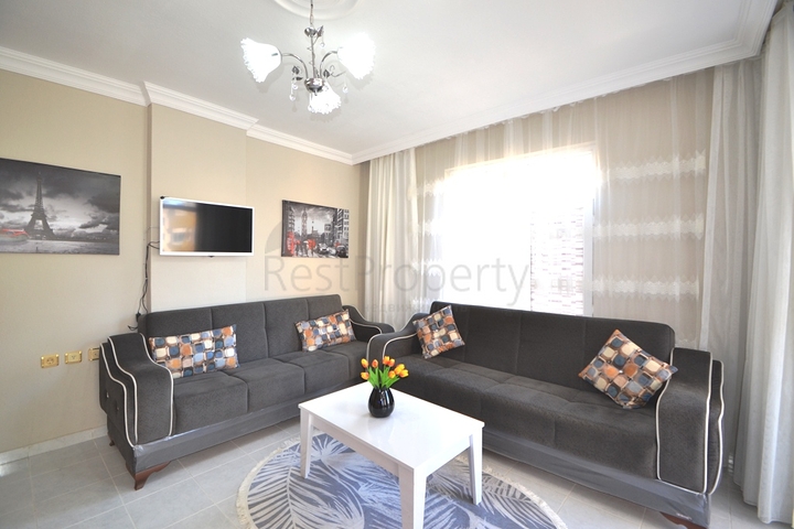 منطقة حيوية وقريبة من البحر - شقة غرفتين وصالة مفروشة - مهموتلار / الانيا 