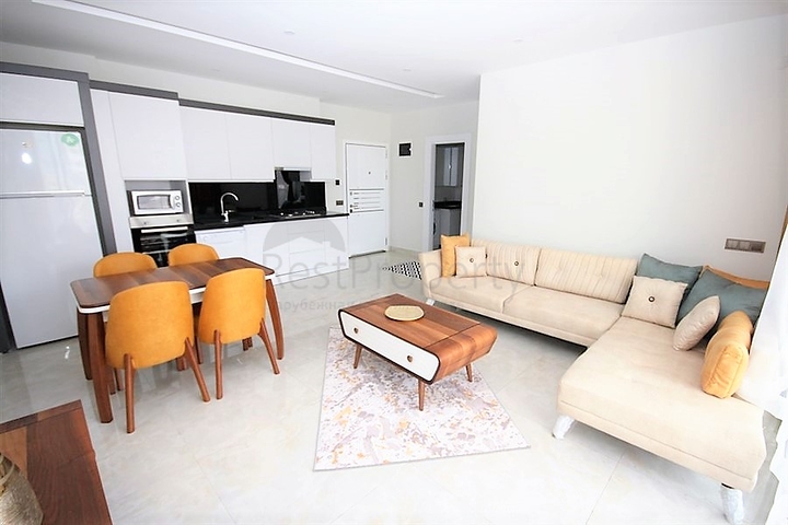 اطلالة بحر مباشرة - شقة غرفة وصالة  مؤثثة - ضمن مجمع 5 نجوم -  مهموتلار / الانيا 