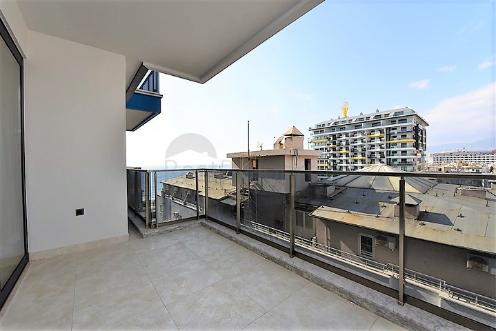 اطلالة بحر مباشرة - شقة غرفة وصالة  مؤثثة - ضمن مجمع 5 نجوم -  مهموتلار / الانيا 