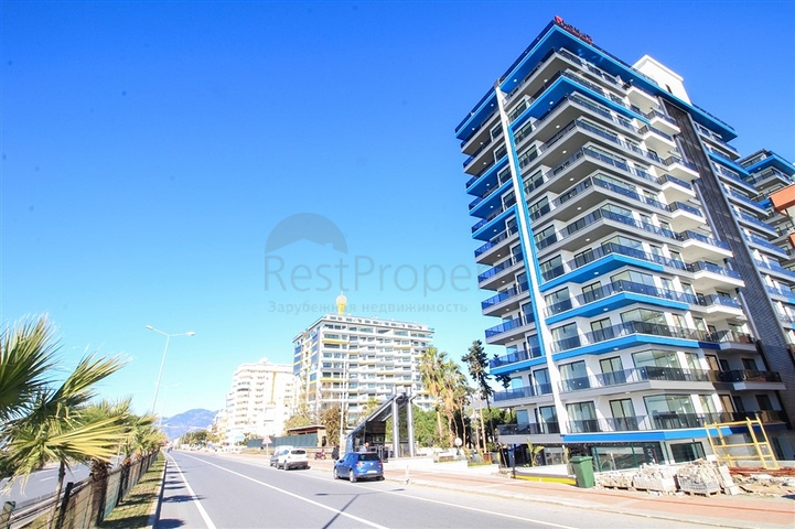 اطلالة بحر مباشرة - شقة غرفة وصالة  مؤثثة - ضمن مجمع 5 نجوم -  مهموتلار / الانيا 