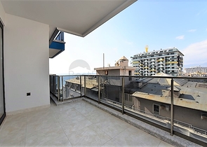 اطلالة بحر مباشرة - شقة غرفة وصالة  مؤثثة - ضمن مجمع 5 نجوم -  مهموتلار / الانيا 