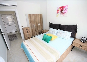 اطلالة بحر مباشرة - شقة غرفة وصالة  مؤثثة - ضمن مجمع 5 نجوم -  مهموتلار / الانيا 