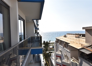 اطلالة بحر مباشرة - شقة غرفة وصالة  مؤثثة - ضمن مجمع 5 نجوم -  مهموتلار / الانيا 