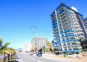 اطلالة بحر مباشرة - شقة غرفة وصالة  مؤثثة - ضمن مجمع 5 نجوم -  مهموتلار / الانيا 