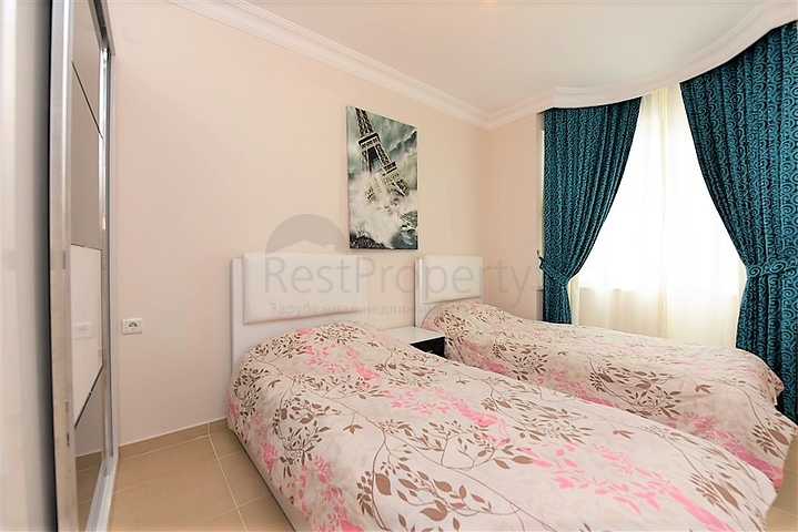 قريبة من البحر -شقة مفروشة - غرفتين وصالة -ضمن مجمع سكني -مهموتلار / الانيا 