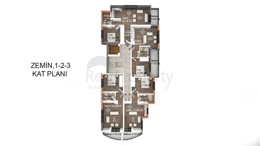 شقق ضمن مجمع سكني حديث في مهموتلار / الانيا 