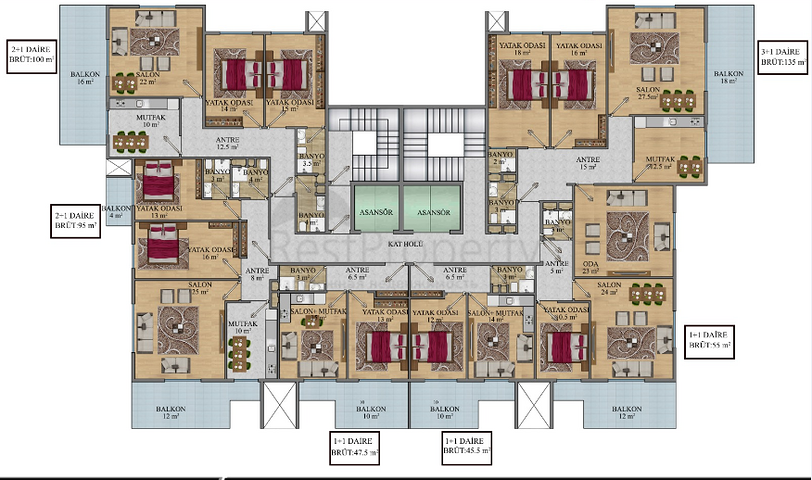 مجمع سكني قيد الانشاء - بالاقساط دون فوائد - في منطقة مهموتلار / الانيا 