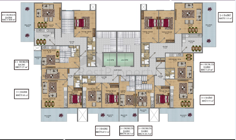 مجمع سكني قيد الانشاء - بالاقساط دون فوائد - في منطقة مهموتلار / الانيا 