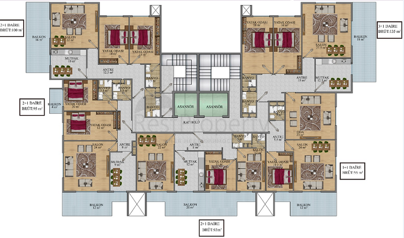 مجمع سكني قيد الانشاء - بالاقساط دون فوائد - في منطقة مهموتلار / الانيا 