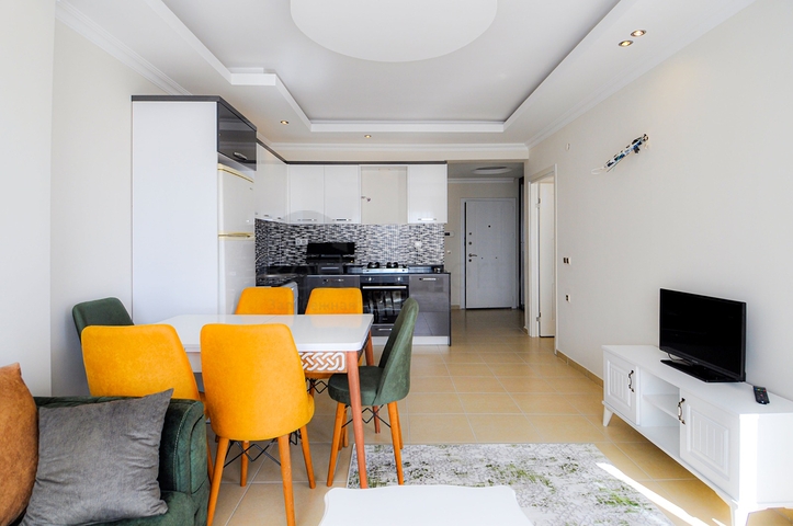 اطلالة بحر - شقة غرفة وصالة - مفروشة -ضمن مجمع سكني - مهموتلار / الانيا 