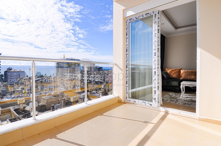 اطلالة بحر - شقة غرفة وصالة - مفروشة -ضمن مجمع سكني - مهموتلار / الانيا 