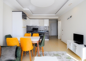 اطلالة بحر - شقة غرفة وصالة - مفروشة -ضمن مجمع سكني - مهموتلار / الانيا 