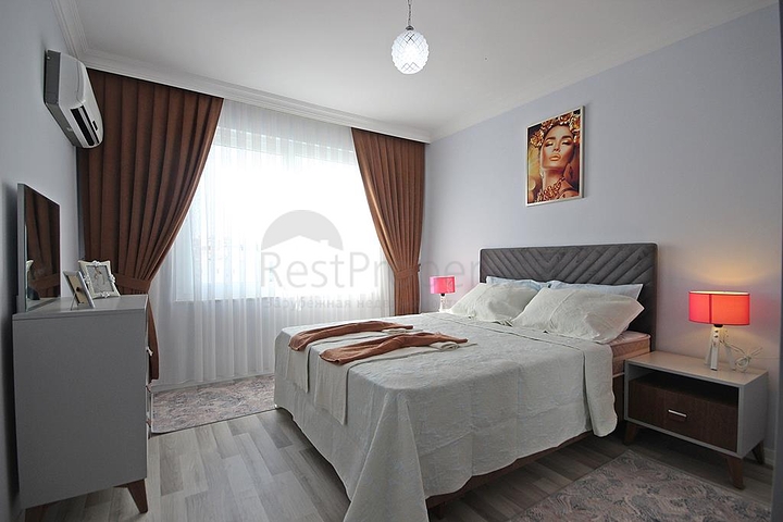 شقة غرفة وصالة مفروشة - ضمن مجمع سكني حديث - مهموتلار / الانيا 