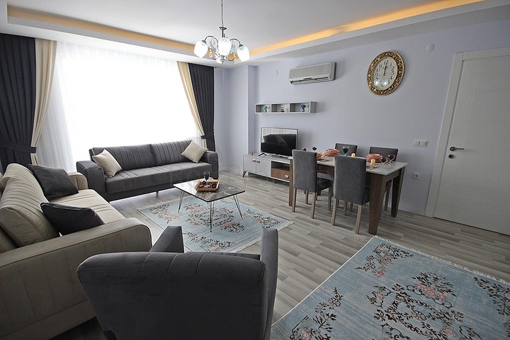 شقة غرفة وصالة مفروشة - ضمن مجمع سكني حديث - مهموتلار / الانيا 