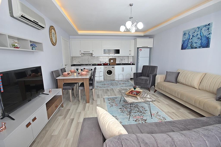 شقة غرفة وصالة مفروشة - ضمن مجمع سكني حديث - مهموتلار / الانيا 