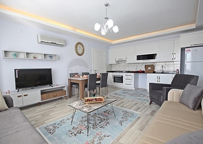 شقة غرفة وصالة مفروشة - ضمن مجمع سكني حديث - مهموتلار / الانيا 