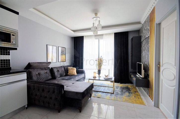 تصميم داخلي انيق - شقة غرفة وصالة ضمن مجمع سكني - مهموتلار / الانيا 