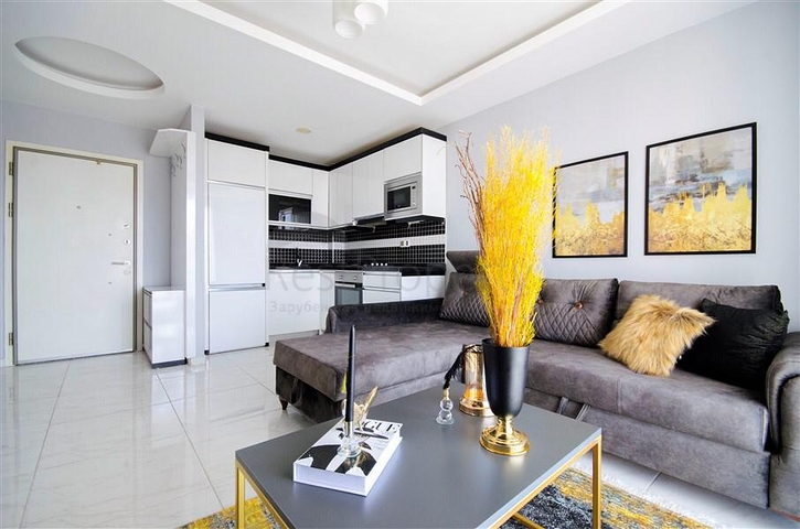 تصميم داخلي انيق - شقة غرفة وصالة ضمن مجمع سكني - مهموتلار / الانيا 