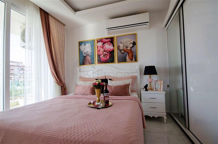 تصميم داخلي انيق - شقة غرفة وصالة ضمن مجمع سكني - مهموتلار / الانيا 