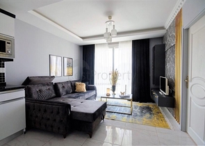 تصميم داخلي انيق - شقة غرفة وصالة ضمن مجمع سكني - مهموتلار / الانيا 