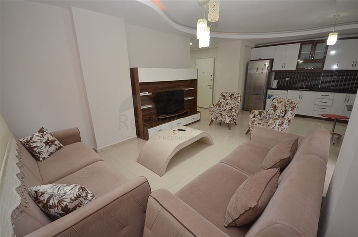 شقة مفروشة - تصميم غرفة وصالة - مجمع سكني قريب من البحر - مهموتلار / الانيا 