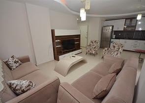 شقة مفروشة - تصميم غرفة وصالة - مجمع سكني قريب من البحر - مهموتلار / الانيا 