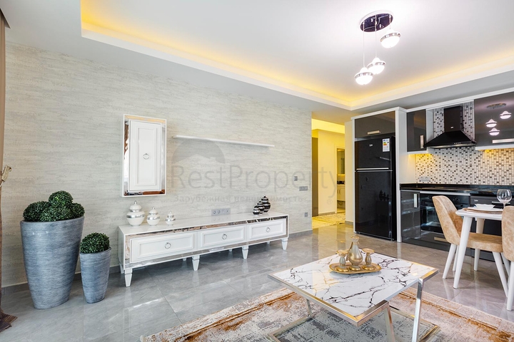 شقة غرفتين وصالة - ضمن مجمع يضم كافة الخدمات - مهموتلار/ الانيا  