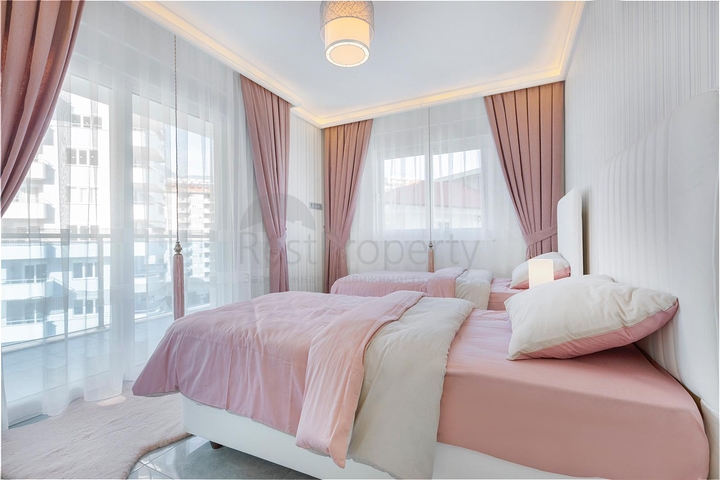 شقة غرفتين وصالة - ضمن مجمع يضم كافة الخدمات - مهموتلار/ الانيا  