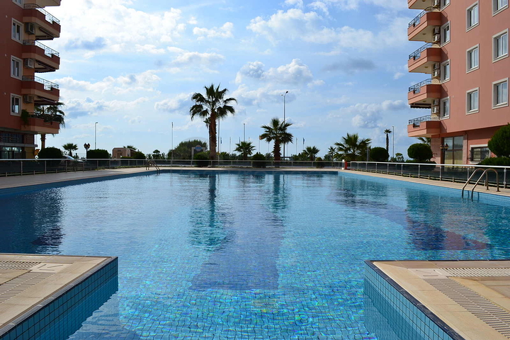 اطلالة بحر - شقة مفروشة من تصميم غرفتين وصالة - ضمن مجمع سكني - مهموتلار / الانيا 