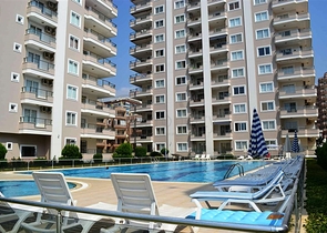 اطلالة بحر - شقة مفروشة من تصميم غرفتين وصالة - ضمن مجمع سكني - مهموتلار / الانيا 