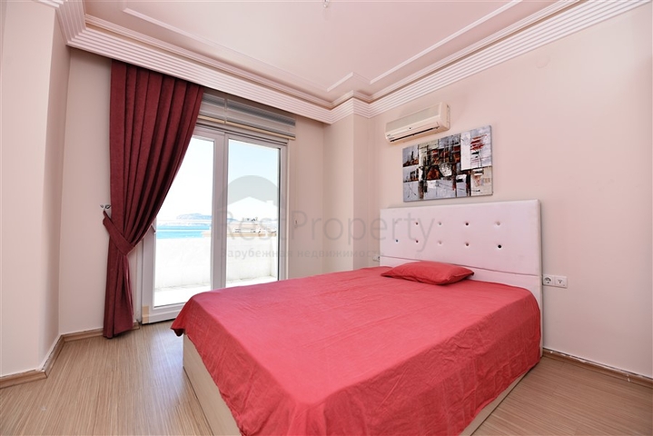 اطلالة بحر - مجمع فاخر اول صف على البحر - شقة مفروشة 2 غرفة وصالة - توسمور / الانيا 