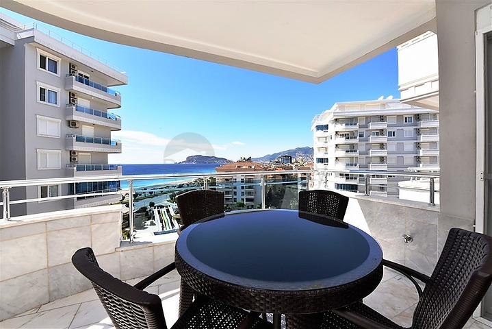 اطلالة بحر - مجمع فاخر اول صف على البحر - شقة مفروشة 2 غرفة وصالة - توسمور / الانيا 