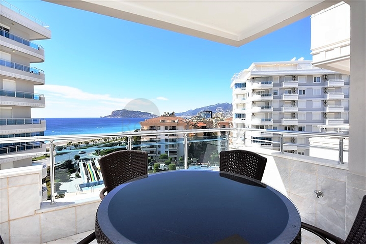 اطلالة بحر - مجمع فاخر اول صف على البحر - شقة مفروشة 2 غرفة وصالة - توسمور / الانيا 