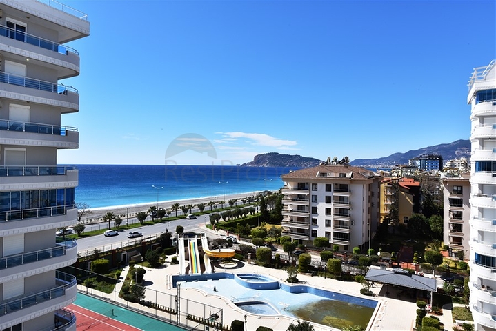 اطلالة بحر - مجمع فاخر اول صف على البحر - شقة مفروشة 2 غرفة وصالة - توسمور / الانيا 